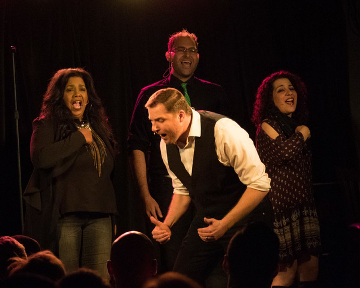 Sylvia MacCalla, Jaq Galliano, and Julie Garnye with William Martinez at 