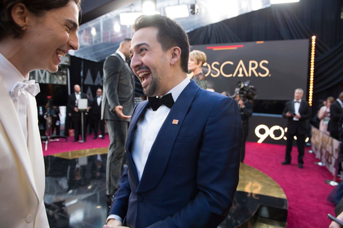 TIMOTHEE CHALAMET, LIN MANUEL MIRANDA at 
