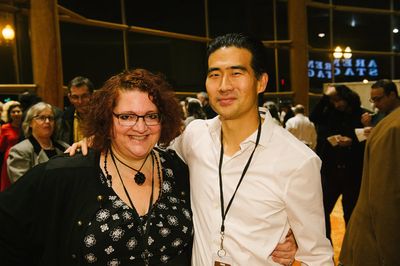 Director Jessica Kubzansky and Ryun Yu (Gordon Hirabayashi) at the opening night for  Photo