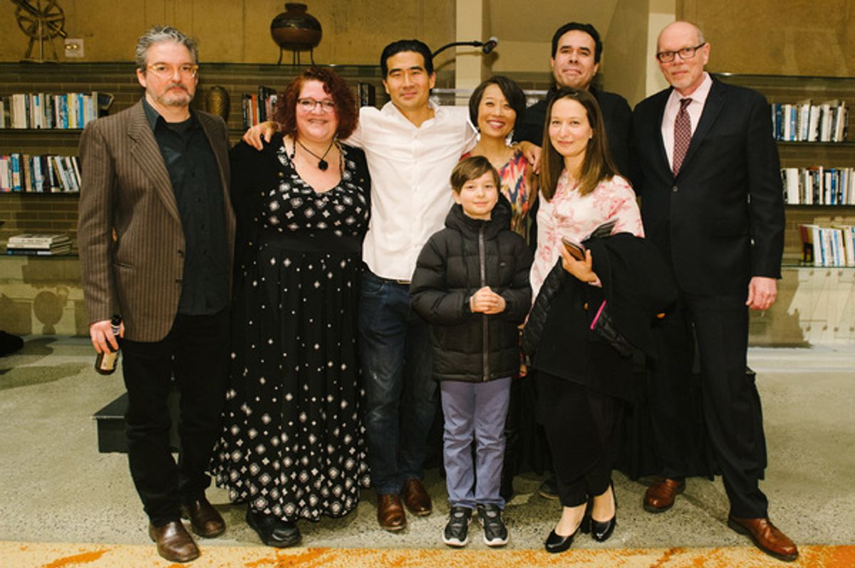 Sound Designer John Zalewski, Director Jessica Kubzansky, Ryun Yu (Gordon Hirabayashi), Playwright Jeanne Sakata, Gordon Hirabayashiâ€™s granddaughter Kai Ethier and her son Louis, Set and Lighting Designer Ben Zamora and Arena Stage Executive Director Ed at 