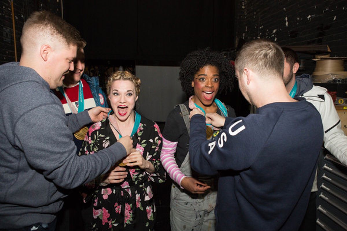 US Olympic Curling Team, other girl and Ashley Bryant. at 