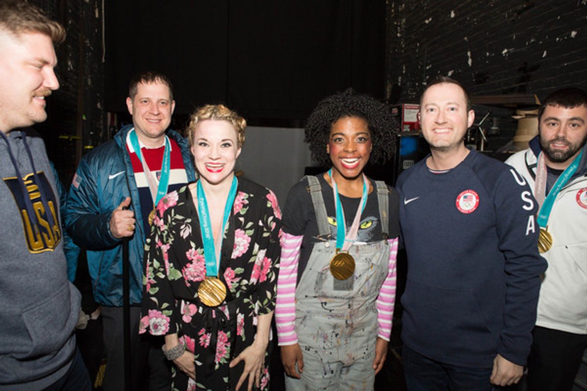 US Olympic Curling Team, other girl and Ashley Bryant. at 