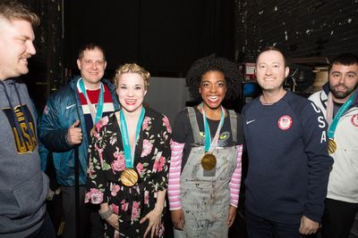 US Olympic Curling Team, other girl and Ashley Bryant. Photo