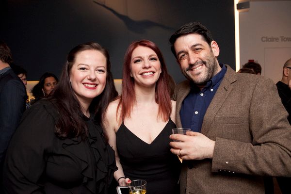 Zuzanna Szadkowski and Andrea Syglowski with LCT3 Artistic Director Evan Cabnet Photo