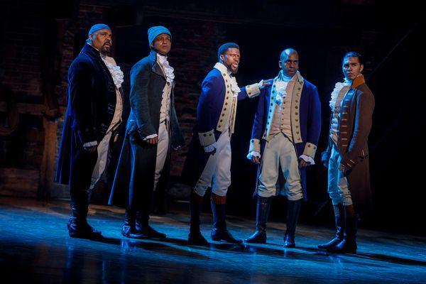 James Monroe Iglehart, J. Quinton Johnson, Michael Luwoye, Daniel Breaker, and Anthon Photo