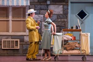 Christopher Maltman as Don Alfonso and Kelli O'Hara as Despina in Mozart's Cosi fan t Photo