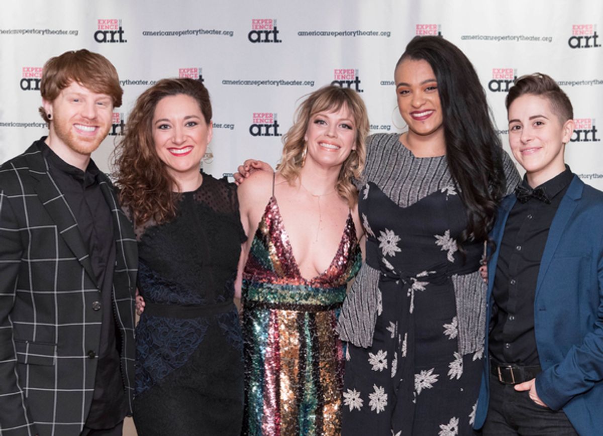 Jagged Little Pill cast members Logan Hart, Laurel Harris, Elizabeth Stanley, Nora Schell, and Soph Menas at the 2018 A.R.T. Gala.
Photo: Gretjen Helene Photography. at 