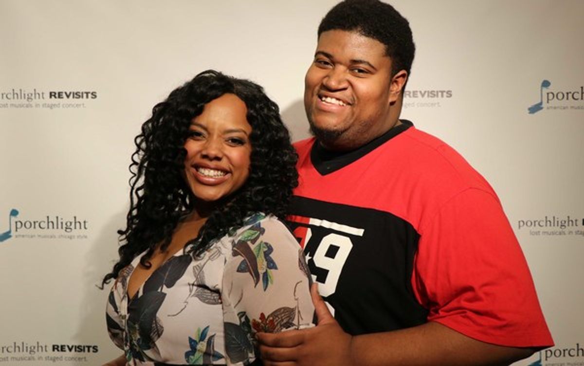 Actors Sharriese Hamilton and Lorenzo Rush Jr. at the opening night of Porchlight Revisits THEYâ€™RE PLAYING OUR SONG from Porchlight Music Theatre at 