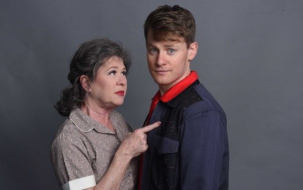(L to R) Nancy Wagner as â€œGladys Calhounâ€ and Liam Quealy as â€œHuey  Photo