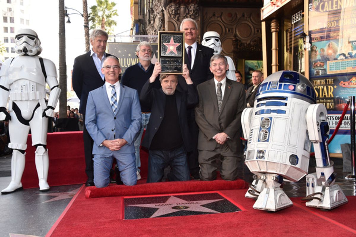 Harrison Ford, George Lucas, Jeff Zarrinnam, Mitch O'Farrell, Mark Hamill, & Leron Gubler  at 