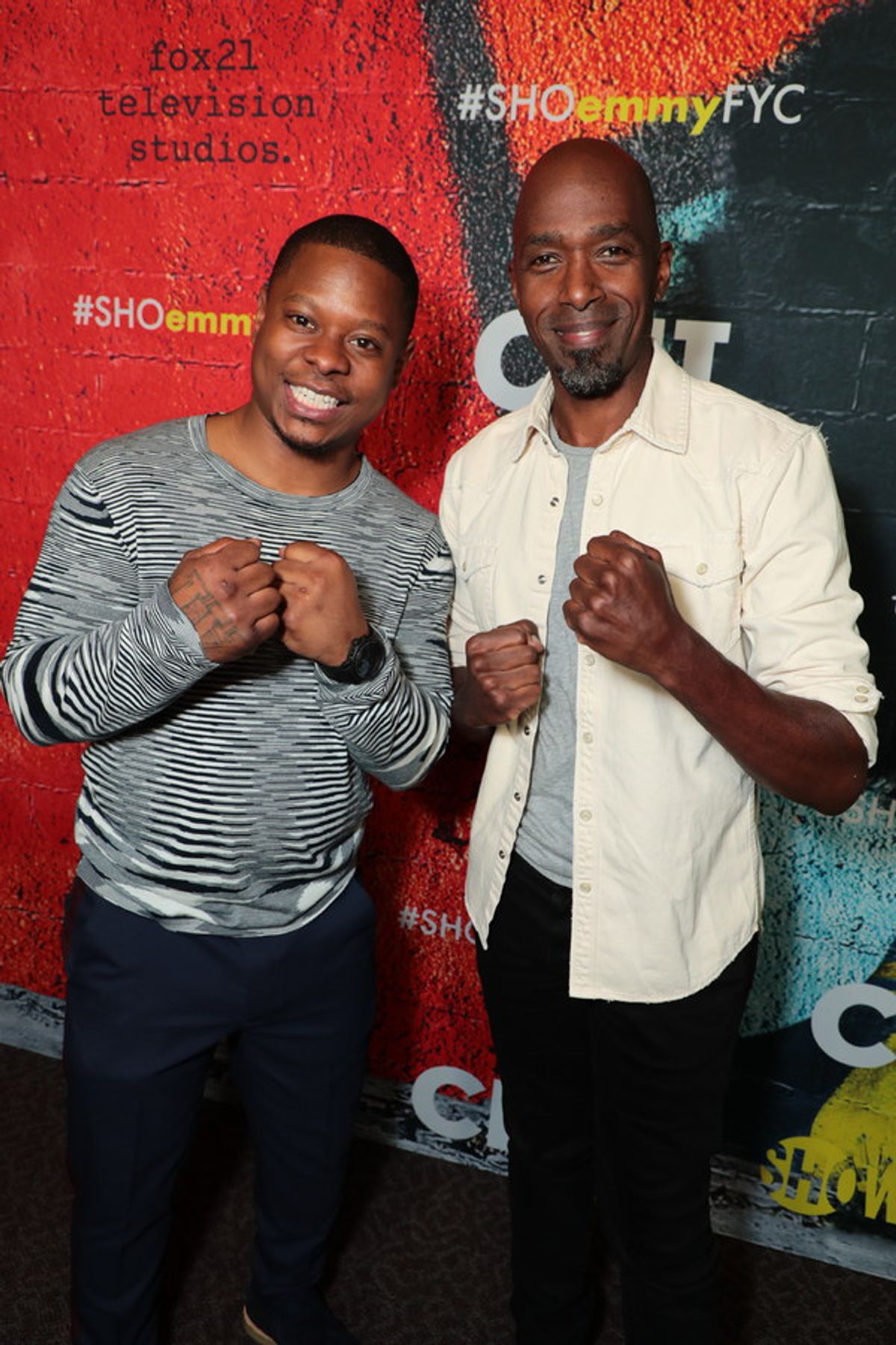 Jason Mitchell and Ntare Guma Mbaho Mwine at the 2018 Showtime EMMY FYC screening of THE CHI at DGA on 3/9/18 at 