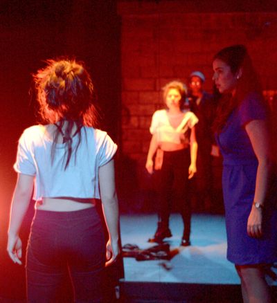 Carolina Do (Cassandra), Sam Kebede (DJ Scatterwall), Sarah Moore (Jo) Photo
