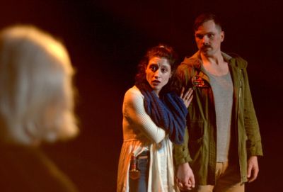  Hannah Seusy (Polyxena), Justin Ivan Brown (Achilles) Photo