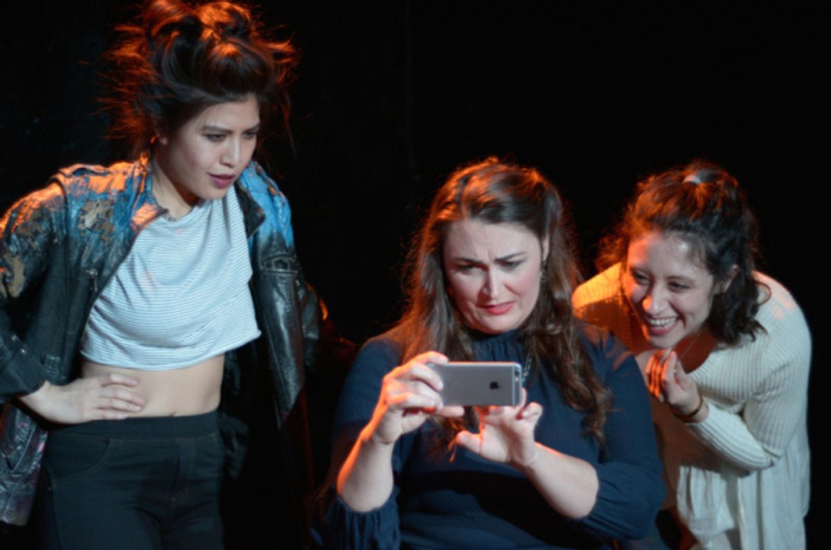 Carolina Do (Cassandra), Giverny Petitmermet (Andromache), Hannah Seusy (Polyxena) at 