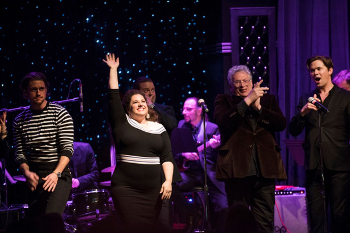 Aaron Tveit, Marissa Jaret WInokur, Harvey Fierstein at 