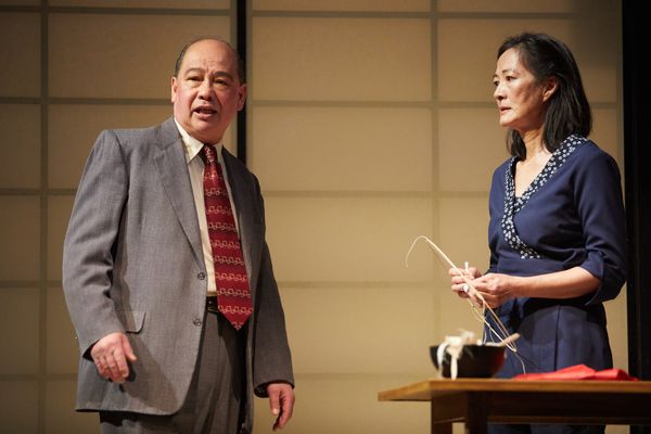 David Yip, Rosalind Chao in The Great Wave by Francis Turnly, image Mark Douet. Photo