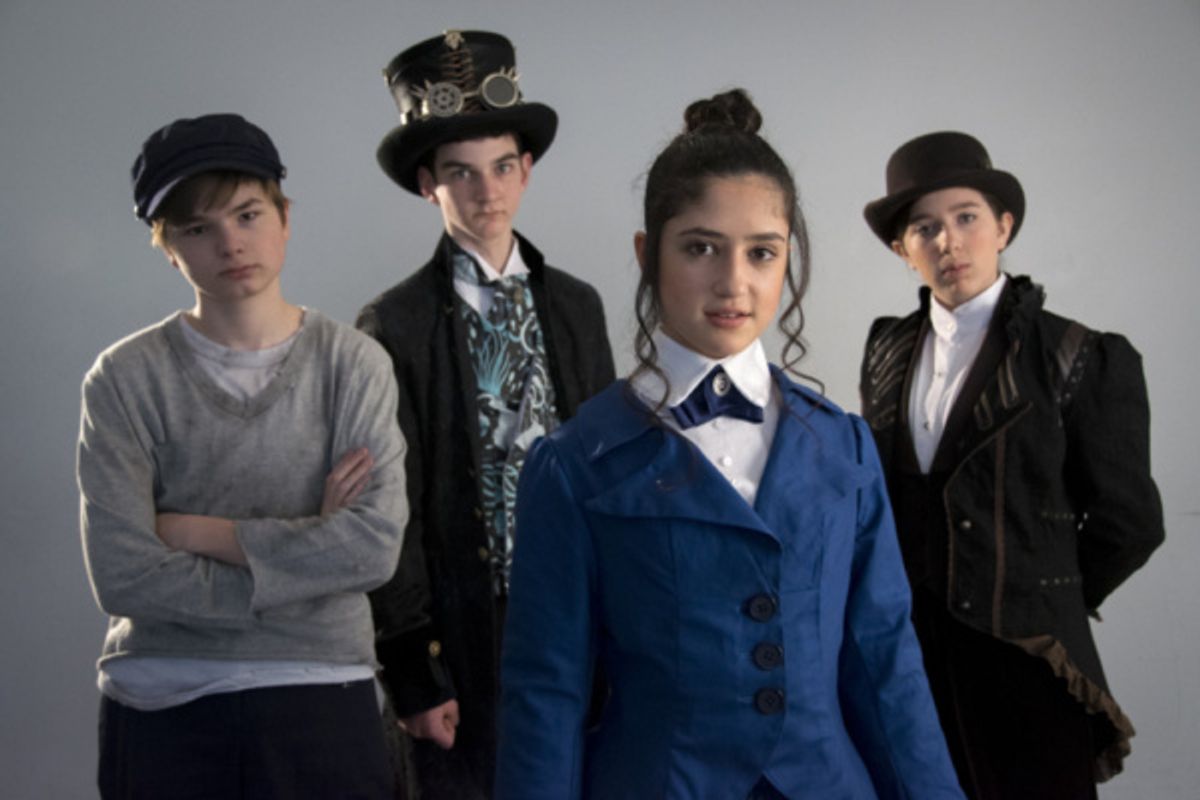 Calin Estes as Ned Land, Will McDonald as Captain Nemo, Elizabeth Belilty as Pieretta Aronnax and Isabella Wilson as Conseil.

photo by Jason Johnson-Spinos at 