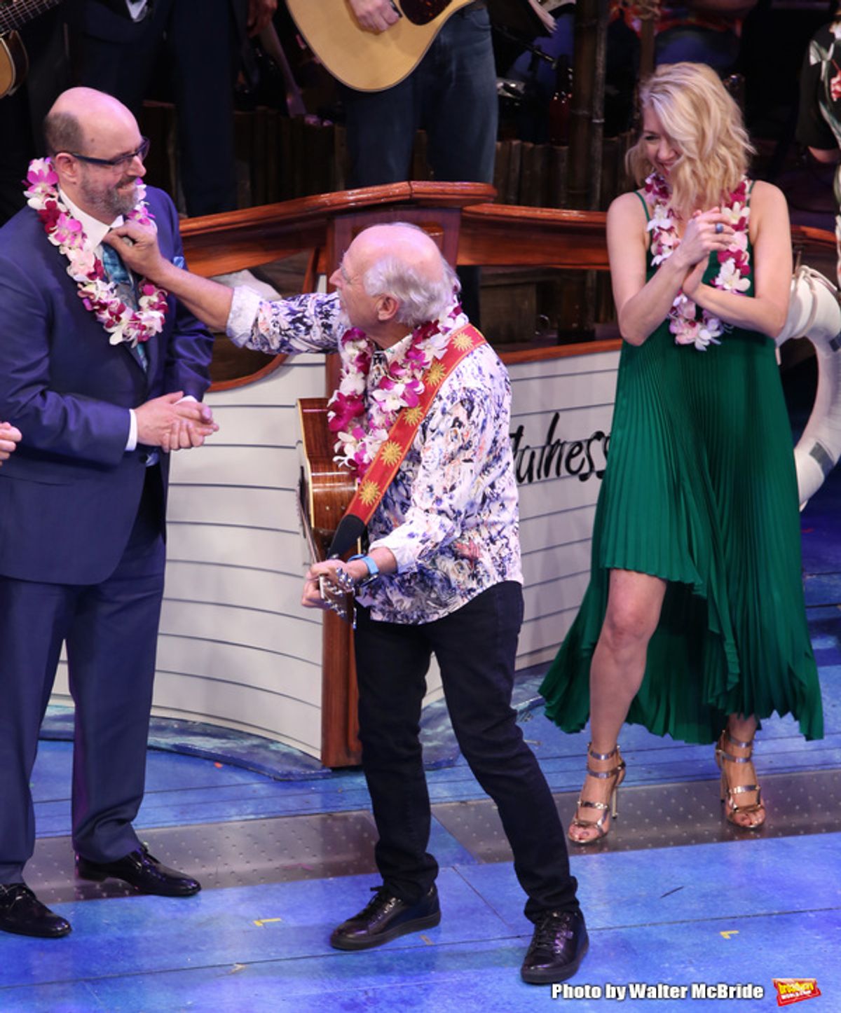 Christopher Ashley, Jimmy Buffett and Kelly Devine   at 