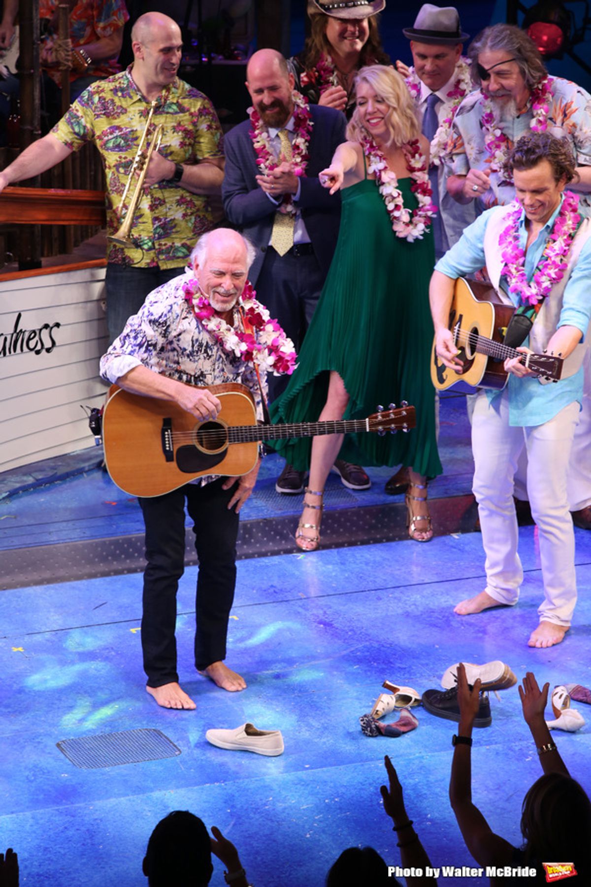 Jimmy Buffett and Paul Alexander Nolan with the Cast and Creative Team at 