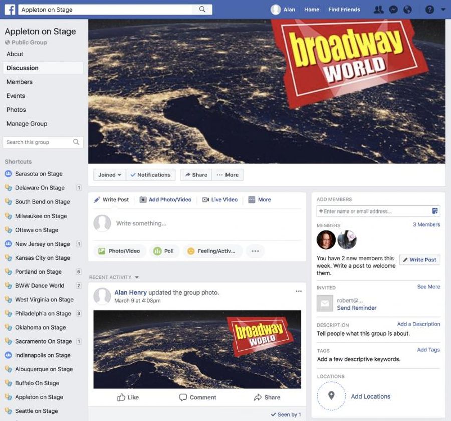 Announcing BWW Appleton on Stage Facebook Group Image
