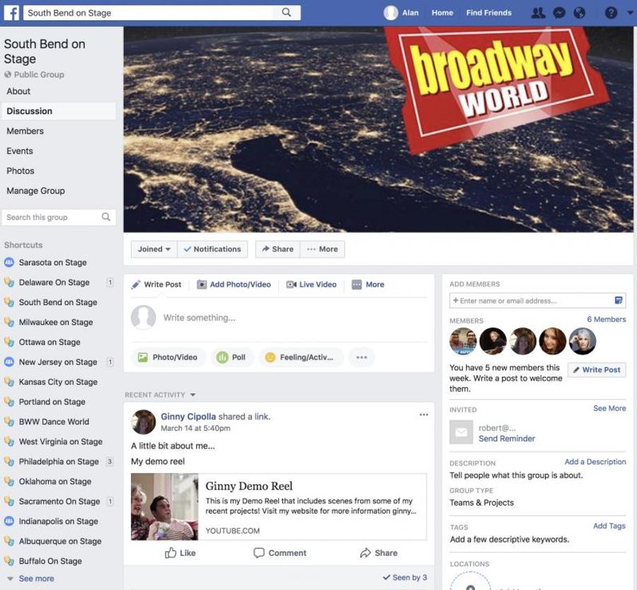 Announcing BWW South Bend on Stage Facebook Group Image