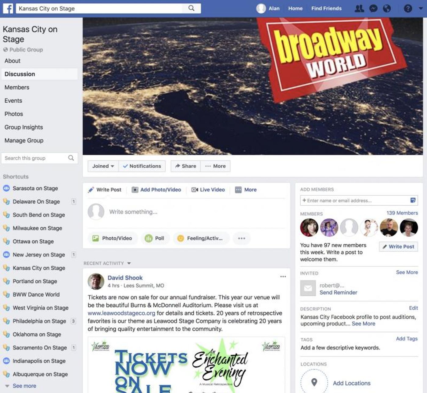 Announcing BWW Kansas City on Stage Facebook Group  Image