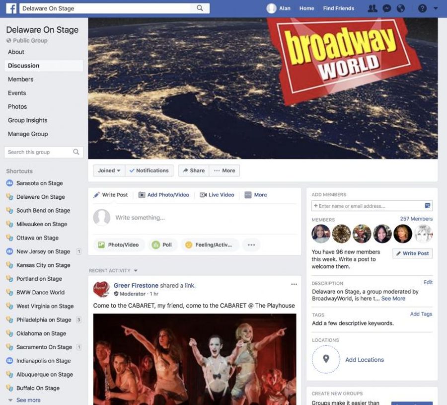 Announcing BWW Delaware on Stage Facebook Group Image