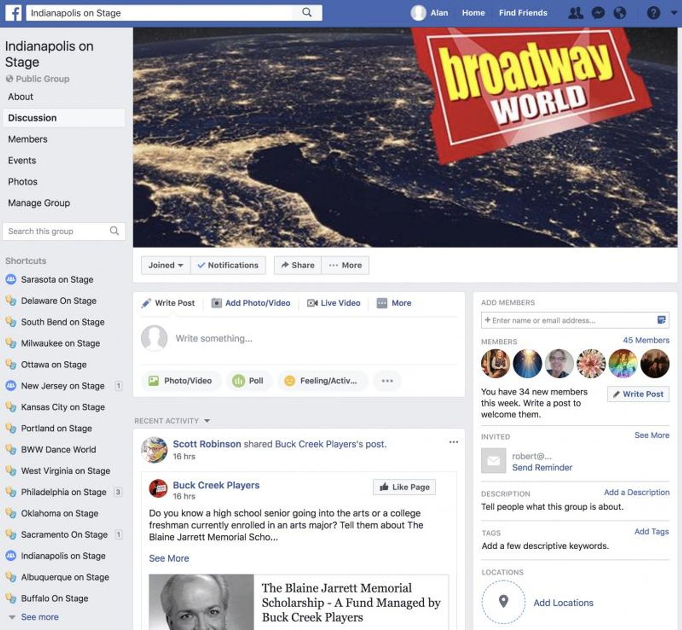 Announcing BWW Indianapolis on Stage Facebook Group  Image