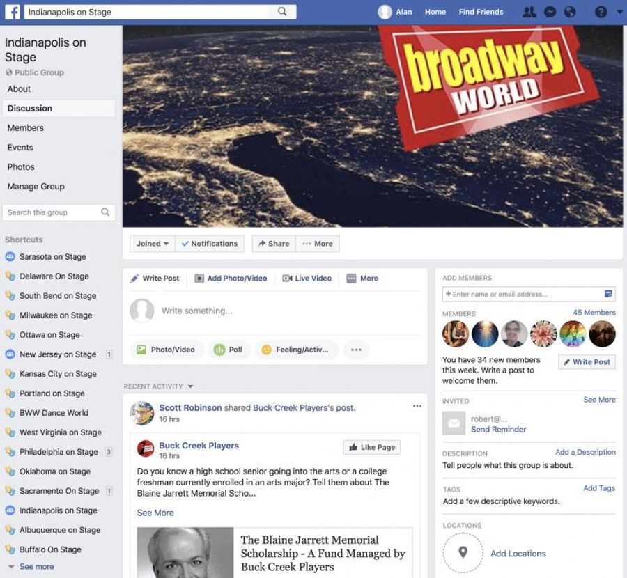 Announcing BWW Indianapolis on Stage Facebook Group Image