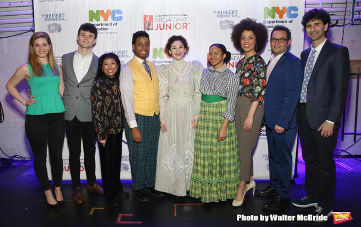 Students from Frank Sinatra School of the Arts with Molly Griggs, Charlie Stemp, Baayork Lee, Sasha Hutchings, Peter Avery and John Cariani  at 