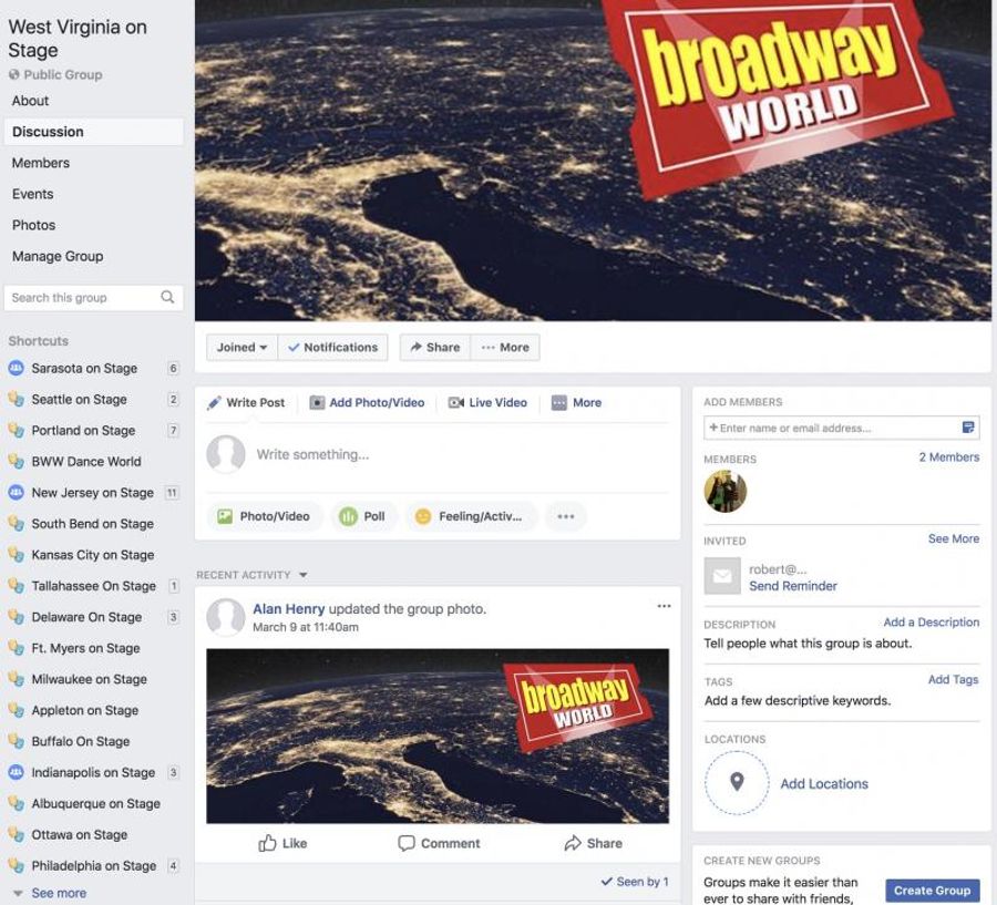 Announcing BWW West Virgina on Stage Facebook Group Image