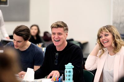 Derek Klena (Nick), Sean Allen Krill (Steve), and Elizabeth Stanley (Mary Jane) Photo