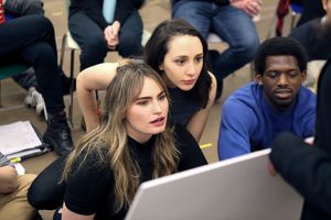 Kathryn Gallagher (Ensemble), Lauren Patten (Jo), and Yeman Josiah Brown (Swing) @ BroadwayWorld Kathryn Gallagher (Ensemble), Lauren Patten (Jo), and Yeman Josiah Brown (Swing) Photo