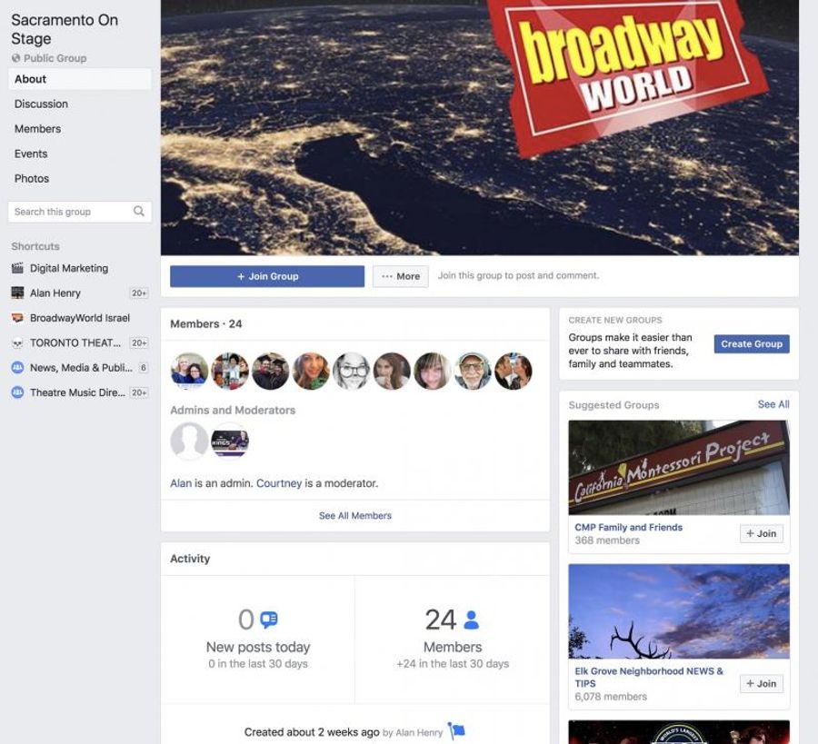 Announcing BWW Sacramento on Stage Facebook Group Image