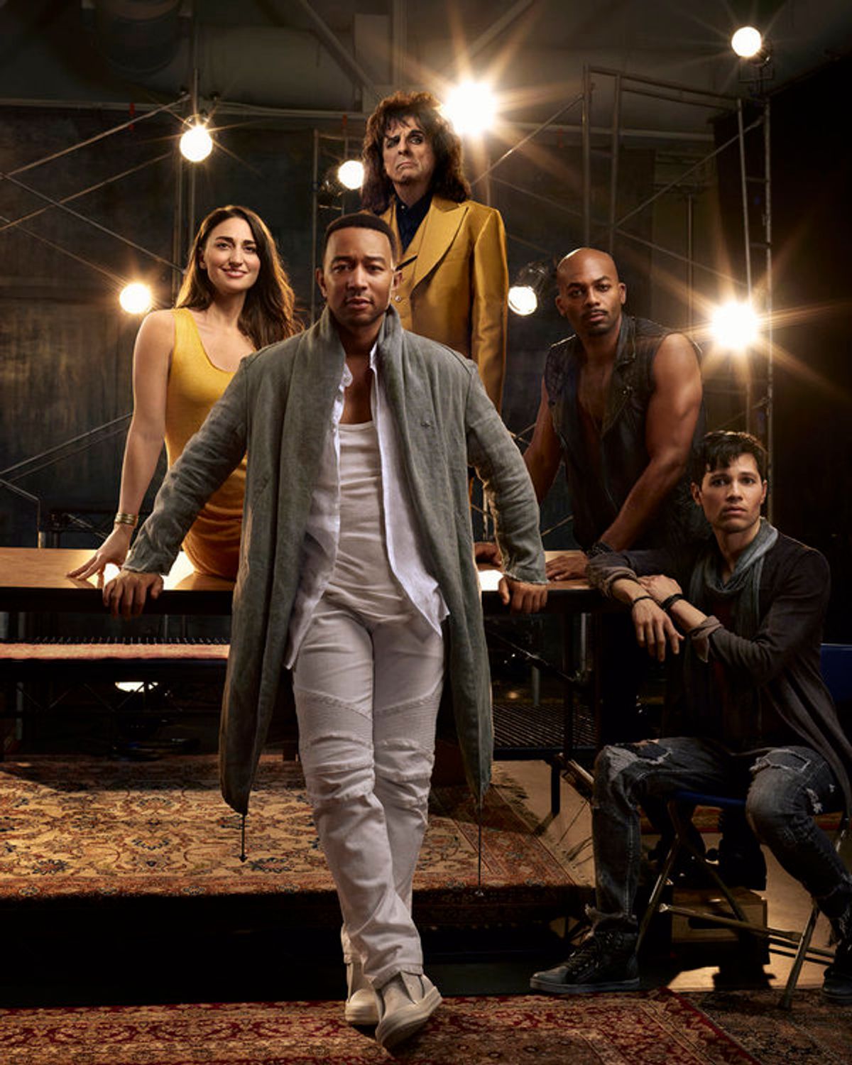 Sara Bareilles, John Legend, Alice Cooper, Brandon Victor Dixon, Jason Tam at 