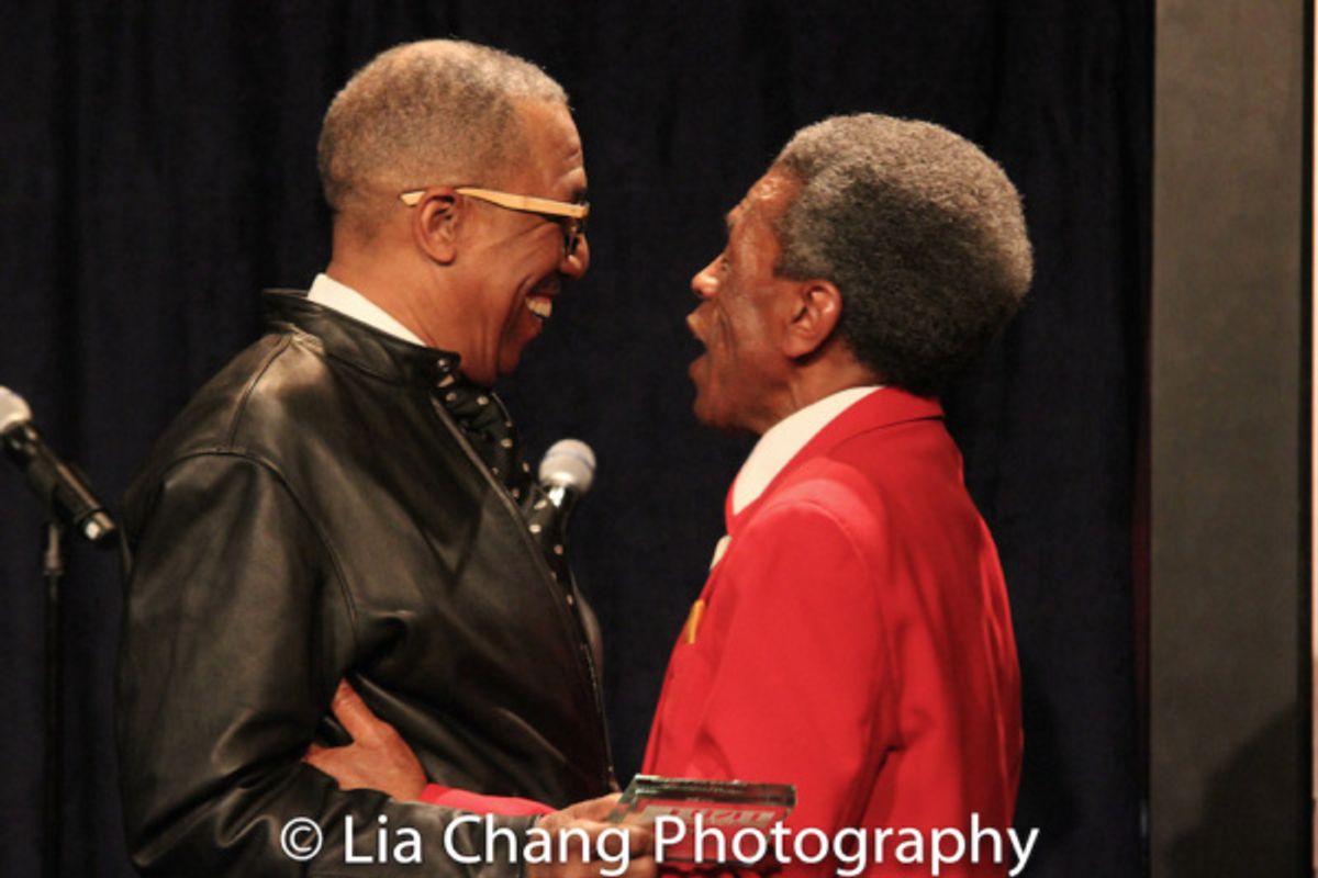George Faison presented the 2018 Bob Harrington Lifetime Achievement Award to Andre De Shields. at 