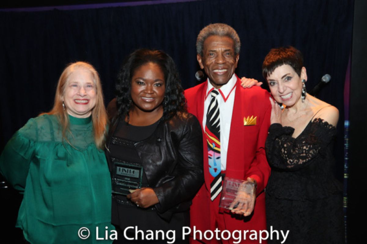 Director Shellen Lubin, 2018 Bistro Award recipients Shemekia Copeland and Andre De Shields, and producer Sherry Eaker at 