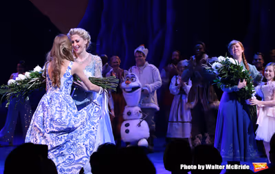 Caissie Levy and Patti Murin with cast Photo