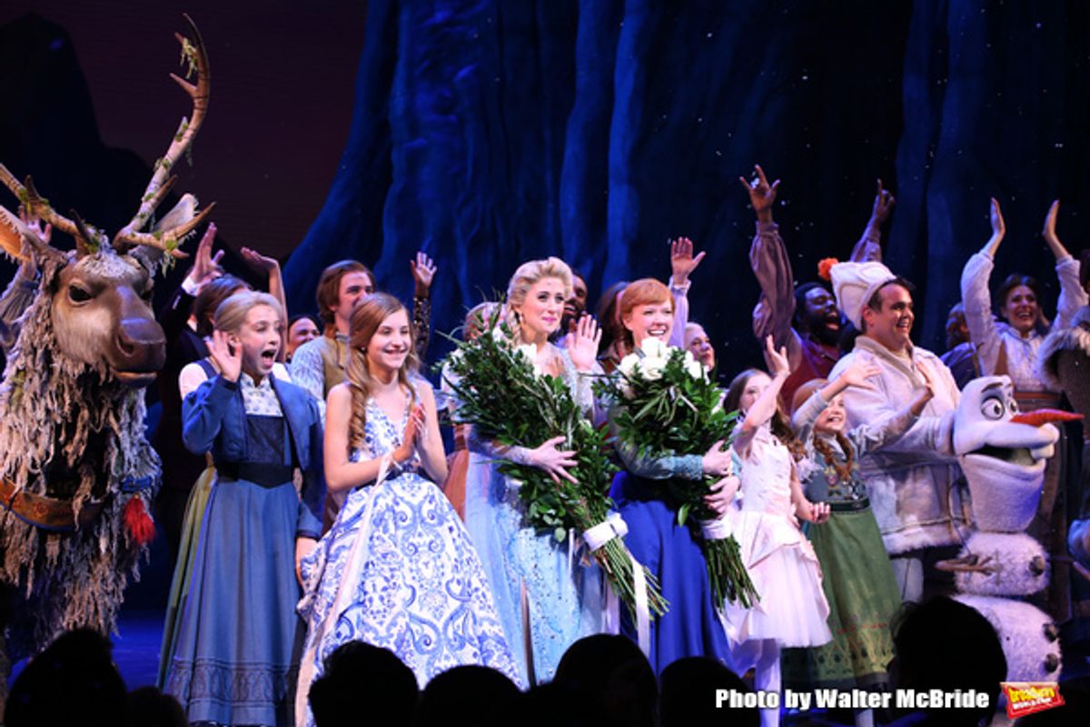 Caissie Levy and Patti Murin with cast  at 