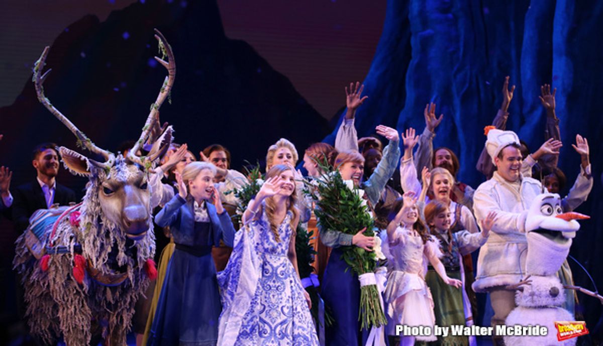 Caissie Levy and Patti Murin with cast  at 