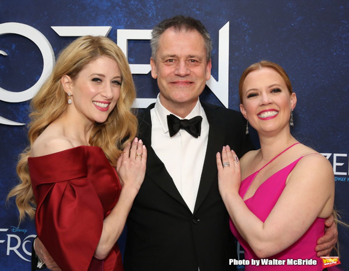 Caissie Levy, Michael Grandage, Patti Murin  at 