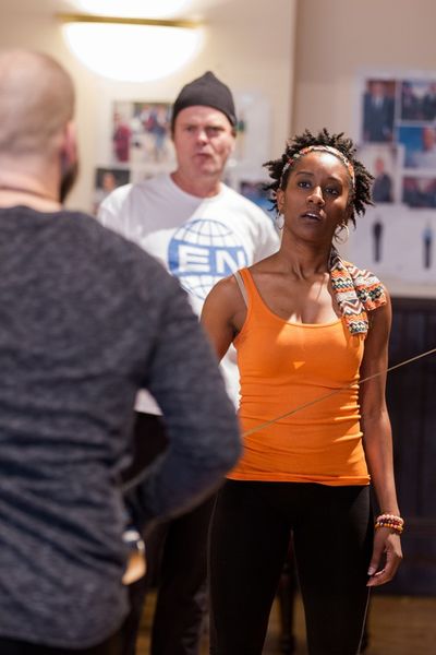 Celeste M. Cooper, Rainn Wilson, Matt Hawkins Photo