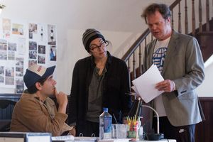 Matthew-Lee Erlbach, Tina Landau and Rainn Wilson Photo