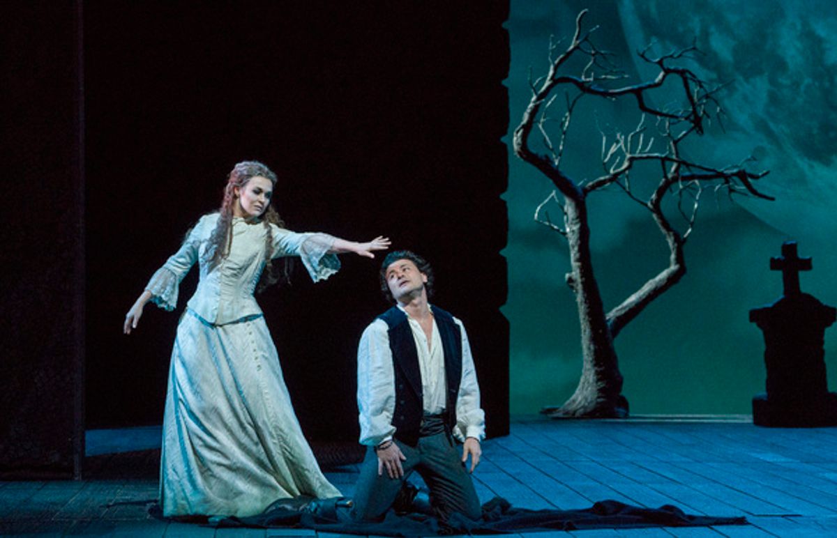 Olga Peretyatko-Mariotti as Lucia and Vittorio Grigolo as Edgardo in Donizetti's 'Lucia di Lammermoor.' Photo: Richard Termine / Met Opera

 at 