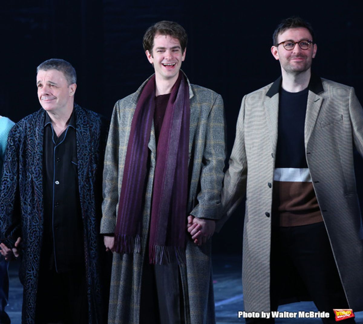 Nathan Lane, Andrew Garfield and James McArdle  at 