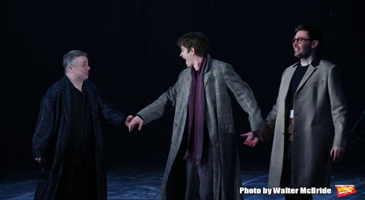 Nathan Lane, Andrew Garfield and James Mcardle at 