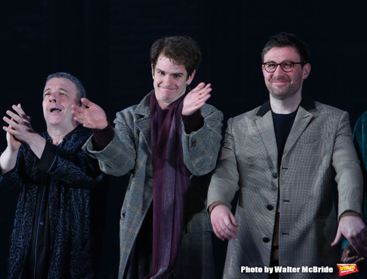 Nathan Lane, Andrew Garfield and James McArdle at 