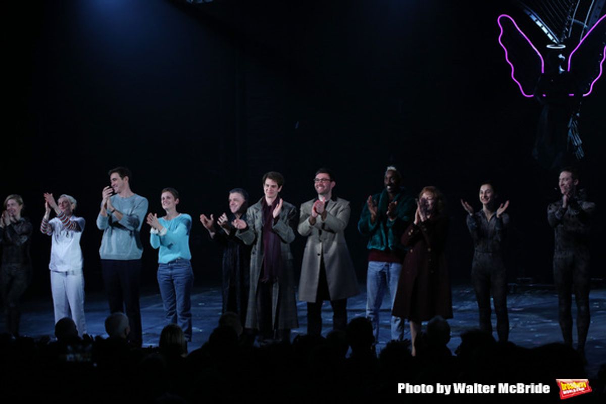 Lee Pace, Denise Gough, Nathan Lane, Andrew Garfield, James McArdle, Nathan Stewart-Jarrett, Susan Brown, Silvia Vrskova, Ron Todorowski and Rowan Ian Seamus Magee with cast at 