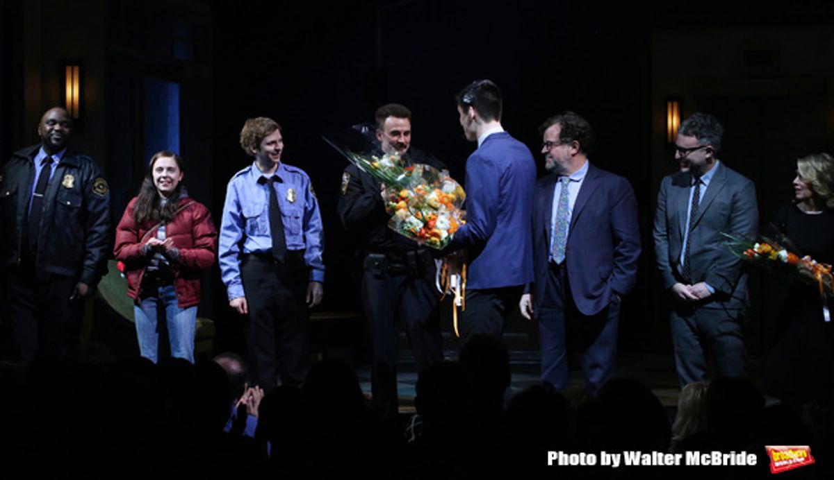 Brian Tyree Henry, Bel Powley, Michael Cera and Chris Evans, Kenneth Lonergan, Trip Cullman and Carole Rothman at 