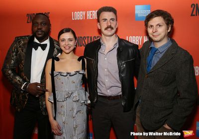 Brian Tyree Henry, Bel Powley, Chris Evans, and Michael Cera Photo